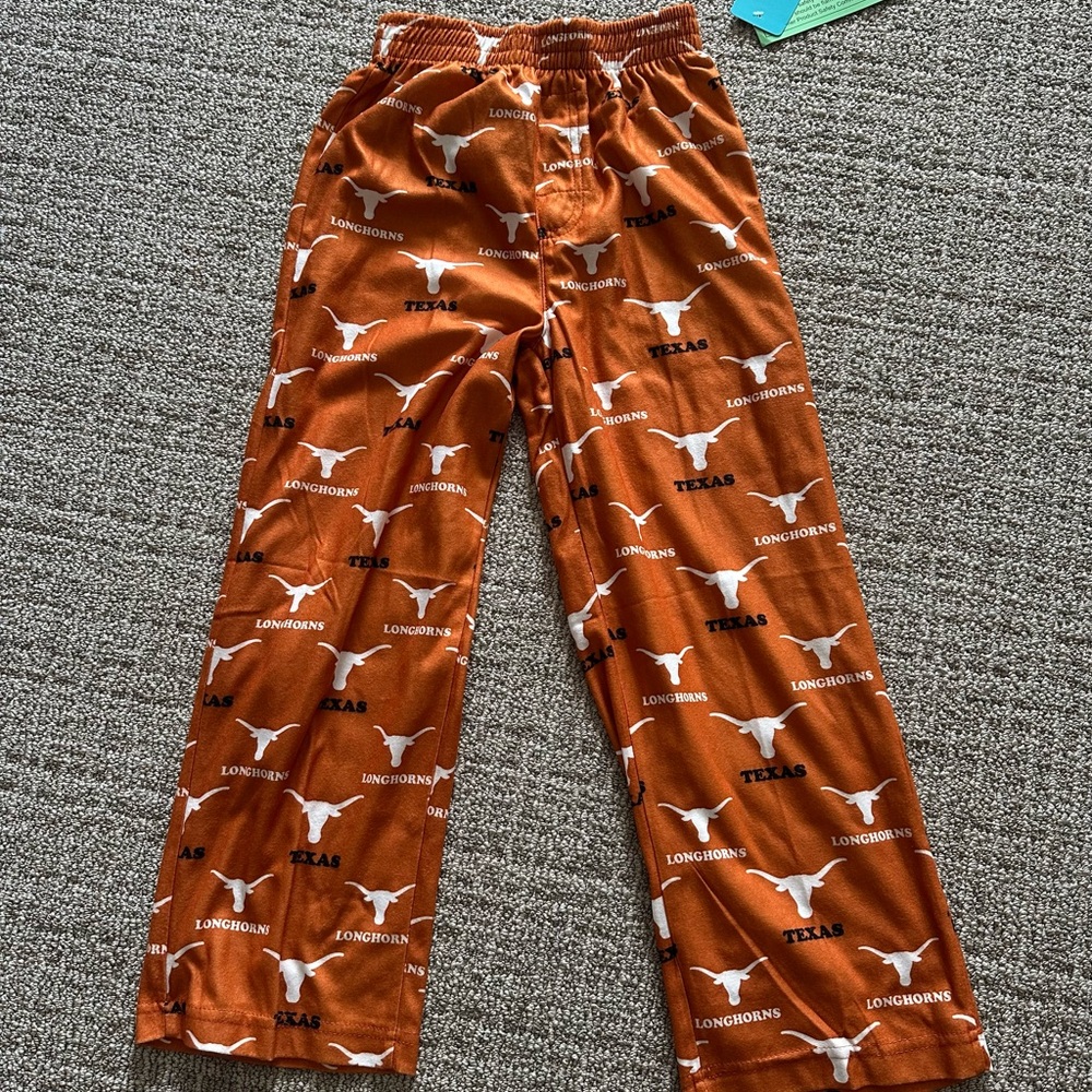 ❤️ 2/$25 NWT Kids University of Texas Longhorn  Orange Pajama Pants size 8